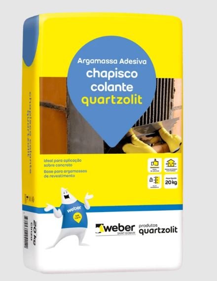 ARGAMASSA ADESIVA PARA CHAPISCO COLANTE 20KG QUARTZOLIT