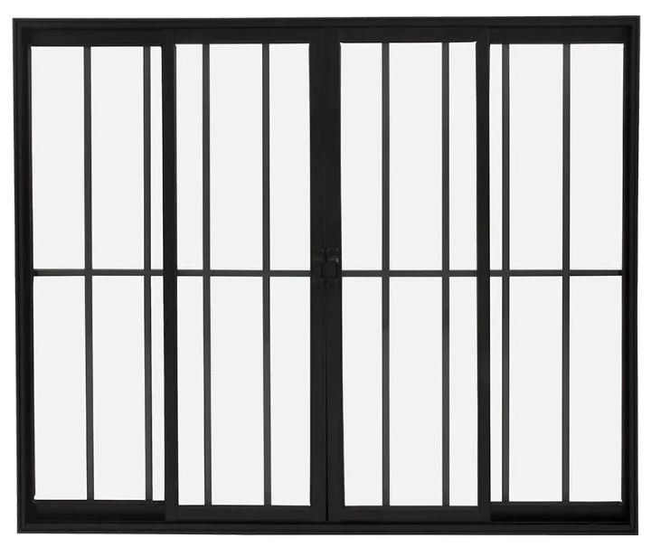 bb57ac74-095a-4abb-9ef0-a6ca3b1fe0da VITRO ALUMINIO 4FOLHAS MOD PRETO C/VIDRO C/GRADE 100X200 JP