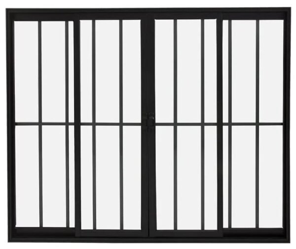 VITRO ALUMINIO 4FOLHAS MOD PRETO C/VIDRO C/GRADE 120X180 JP