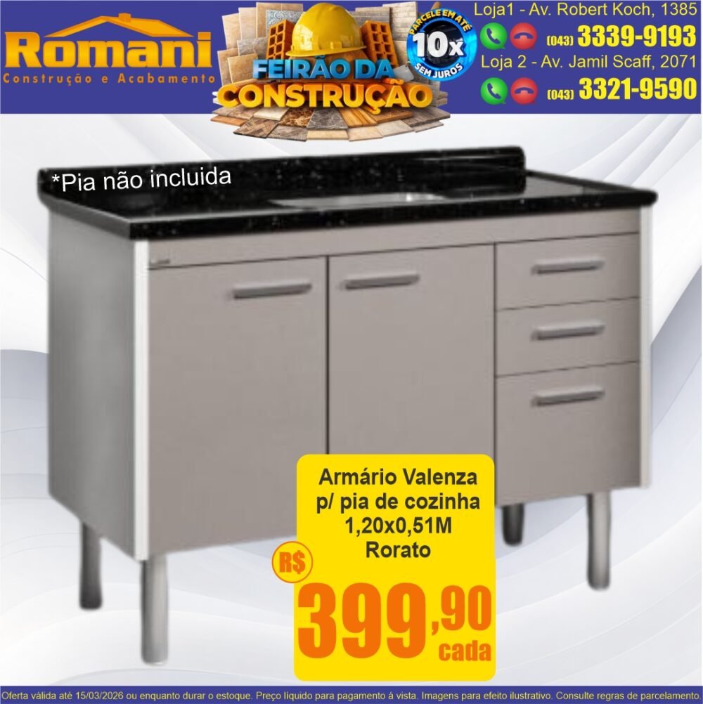 Armario valenza raorato para cozinha 1,20x0,55 promocao oferta