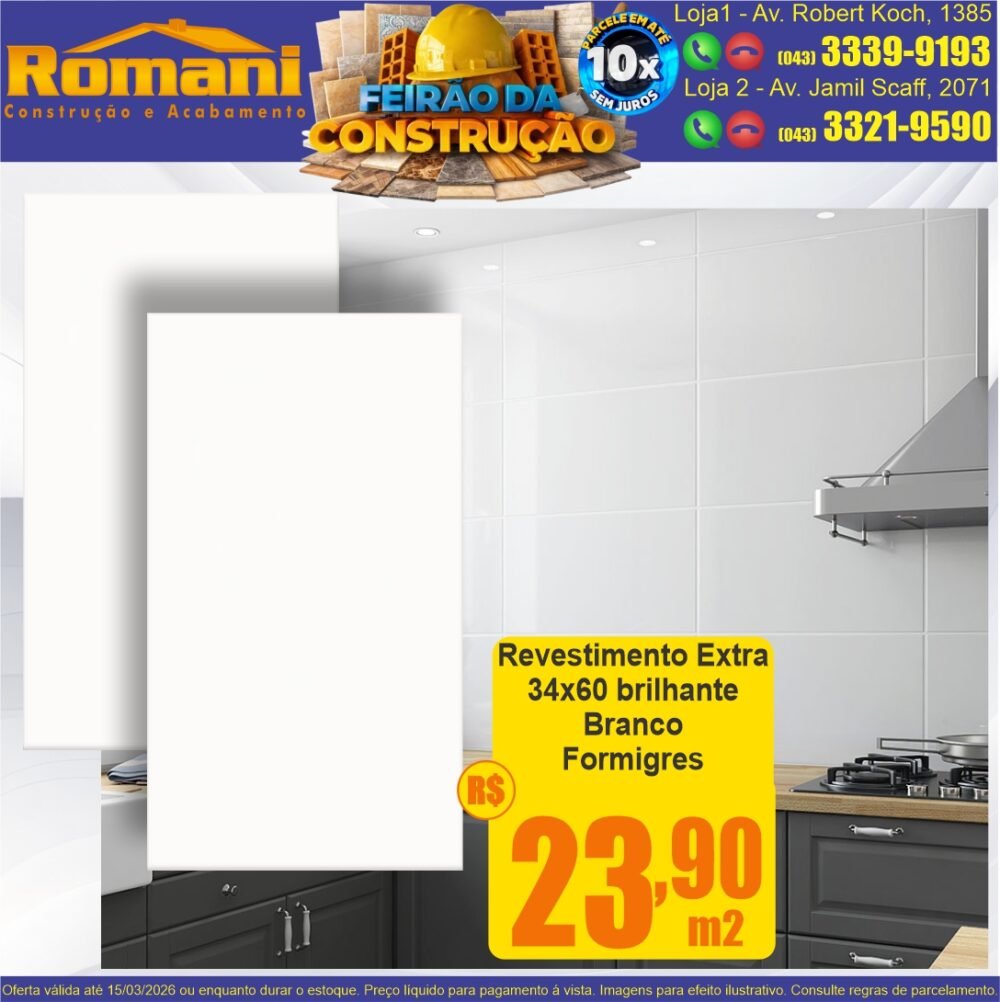Revestimento 34x60 branco brilhante formigres barato promocao oferta