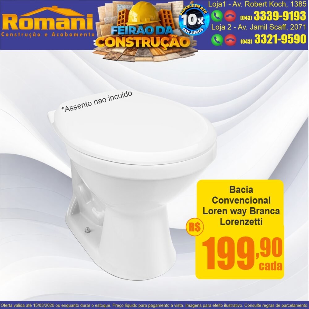 bacia convencional branco lorenzetti way promocao oferta barato