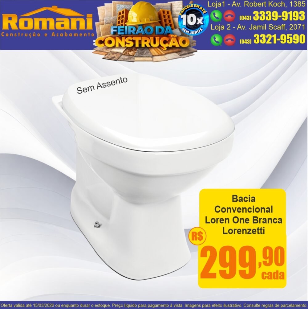 bacia convencional loren one luxo lorenzetti promocao oferta