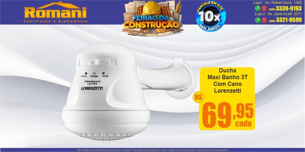 gr_ducha maxxi banho com cano lorenzetti 127 220 550w oferta promocao