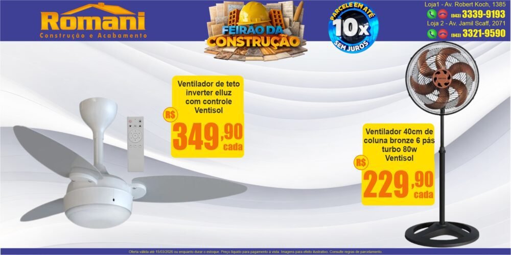 gr_ventilador de teto ellux com controle remoto bivolt ventisol oferta promocao + 80x com pes