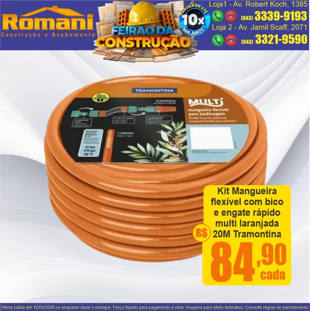 kit mangueira para jardim 20m tramontina promocao oferta
