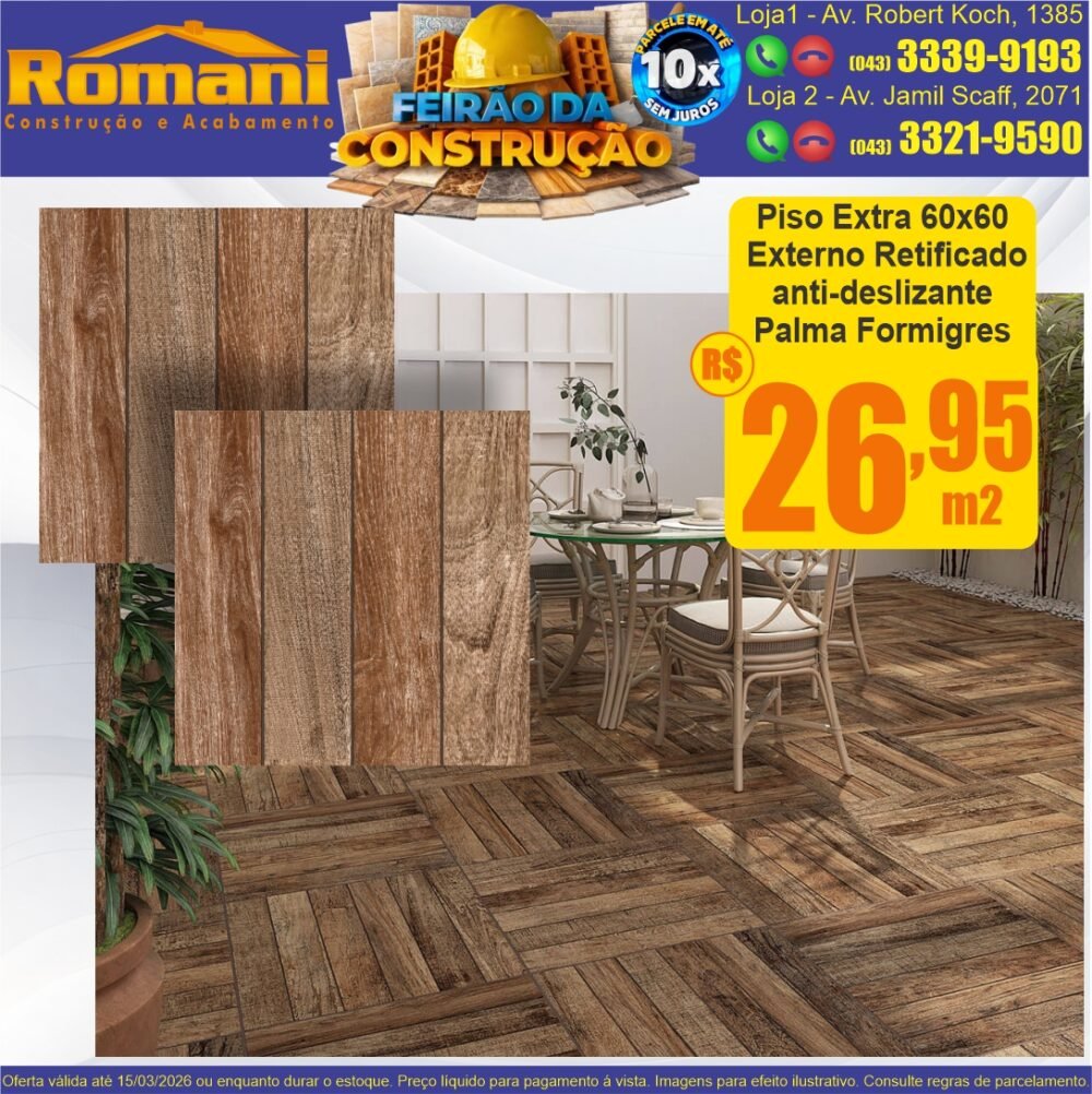 piso extra EXTERNO ANTIDELIZANTE 60X60 RETIFICADO PALMA FORMIGRES barato promocao oferta