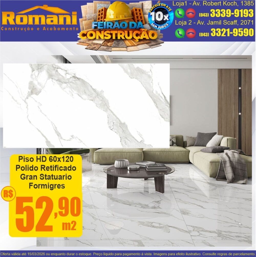 piso extra polido 60x120 gran statuario retificado formigres barato promocao oferta