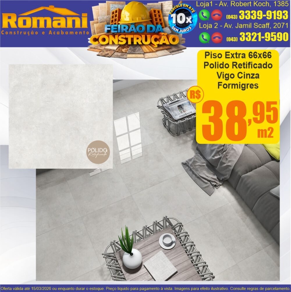 piso extra polido 66x66 vigo cinza HD retificado barato promocao oferta