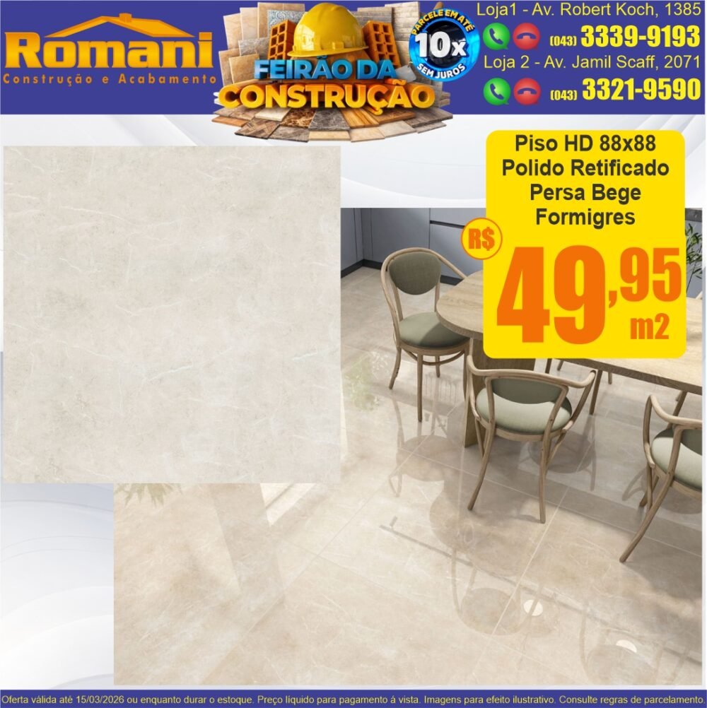 piso extra polido 88x88 persa bege formigres barato promocao oferta