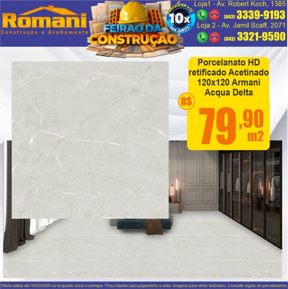 porcelanato acetinado 120x120 armani acqua hd delta promocao oferta