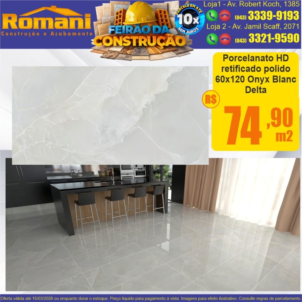 porcelanato acetinado 90x120 onyx blanc hd delta promocao oferta