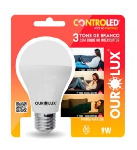 CONTROLED 3 TONS BRANCO 9W 6.5K+4K+2.7K OUROLUX 20485