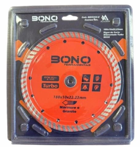 DISCO DIAMANTADO TURBO 7" 180X10X22,23MM MARMORE GRANITO BONO