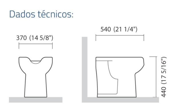 BACIA CONVENCIONAL LUNA MEDIC BRANCA ICASA IP9200 ACESSIVEL CADEIRANTE