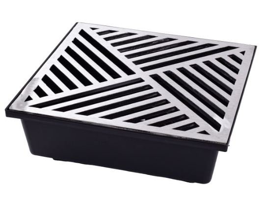 CAIXA COLETORA COM GRELHA DE ALUMINIO 30X30 BREC