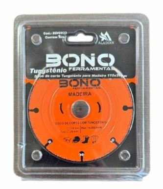 DISCO CORTE PARA MADEIRA TUNGSTENIO 110X20MM 4.3/8 BONO