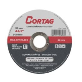 DISCO DE CORTE INOX 115x1,0x22,22 mm CORTAG 61825