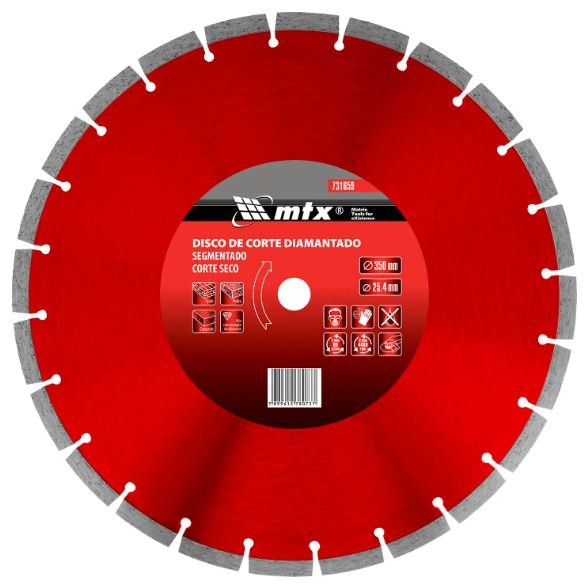 DISCO DE CORTE SEGMENTADO DIAM 13" 1/2 350 X 25,4MM MTX - 731659