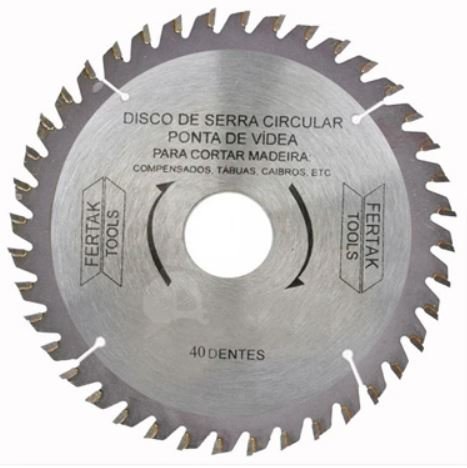 DISCO SERRA CIRCULAR 40D 180X20MM FERTAK 2805