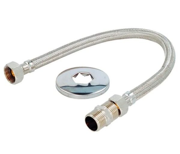 ENGATE FLEXIVEL INOX TRANÇADO 60CM 1/2" ULTRA METAIS