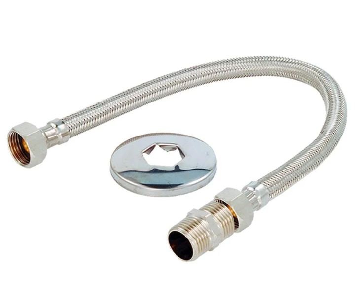 ENGATE FLEXIVEL INOX TRANÇADO 60CM 1/2" ULTRA METAIS