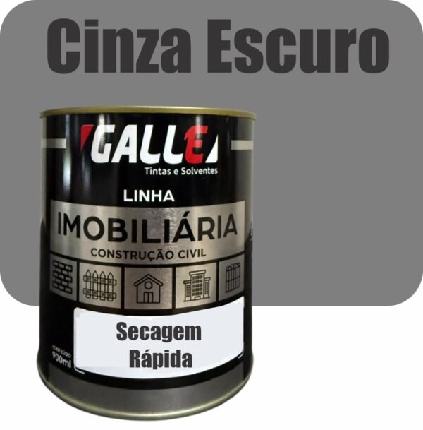 ESMALTE SINTETICO SECAGEM RAPIDA BRILHANTE 0,9L CINZA ESCURO GALLE
