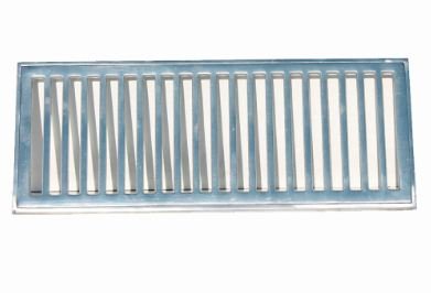 GRELHA ALUMINIO ESCOVADO COM PORTA GRELHA 20X50CM PRIME ALUMINIO