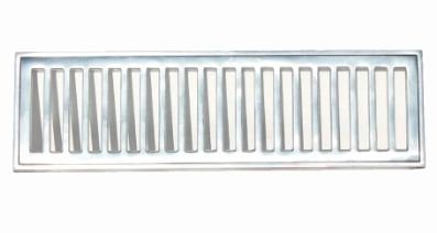 GRELHA ALUMINIO ESCOVADO COM PORTA GRELHA 15X50CM PRIME ALUMINIO