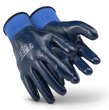 LUVA NITRIL WAVE AZUL TAM.9 (G) SUPER SAFETY