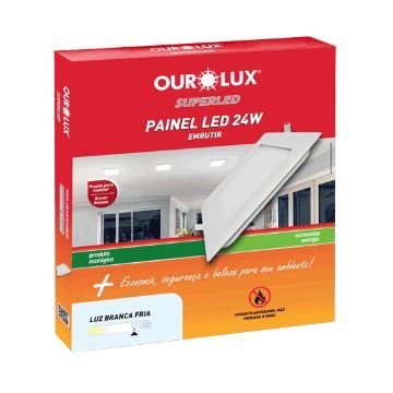 PAINEL LED QUAD EMBUTIR 24W 2700K BIVOLT OUROLUX 03205A