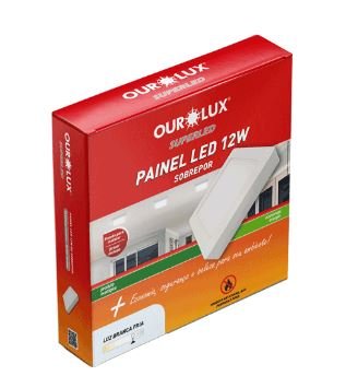 PAINEL LED QUAD SOBREPOR 12W 6500K BIV OUROLUX 03217