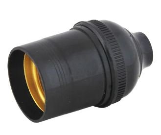 SOQUETE SEM RABICHO E27 PRETO - FERTAK