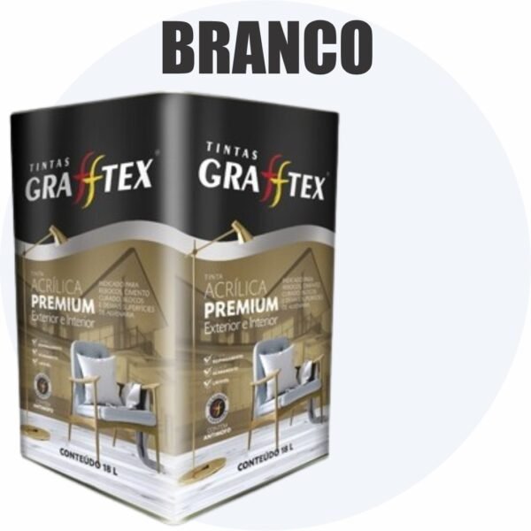 TINTA ACRILICA FOSCA PREMIUM INT/EXT 18L BRANCO GRAFFTEX-