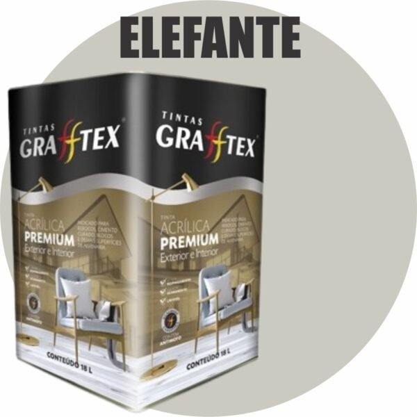 TINTA ACRILICA FOSCA PREMIUM INT/EXT 18L ELEFANTE GRAFFTEX