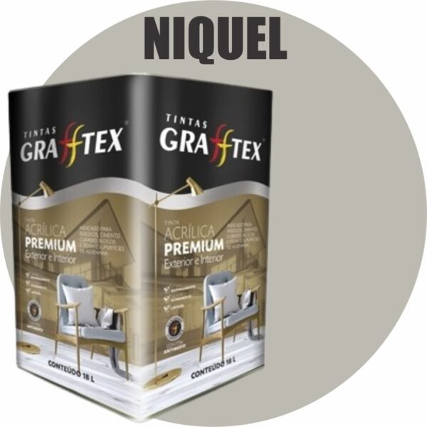 TINTA ACRILICA FOSCA PREMIUM INT/EXT 18L NIQUEL GRAFFTEX