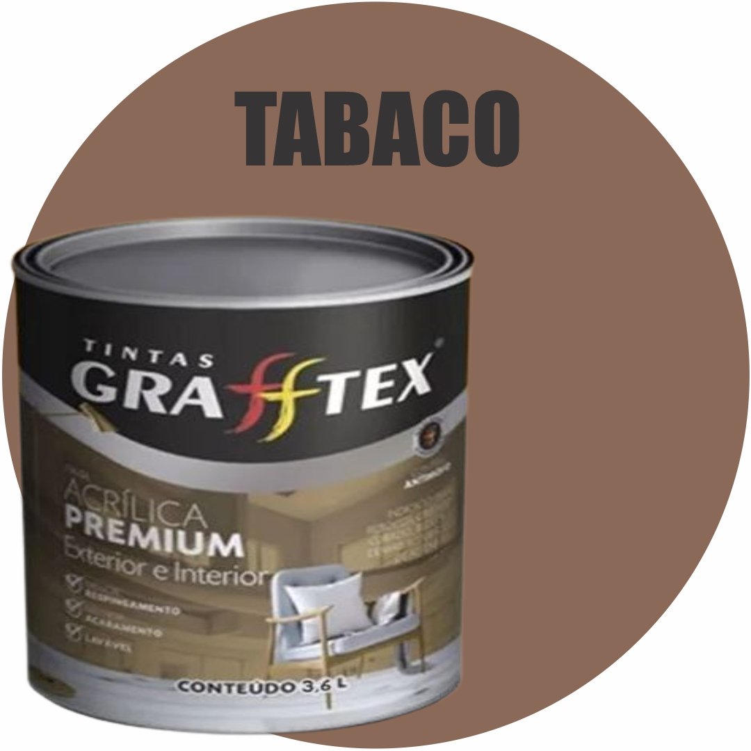 711140de-0b6b-4c3e-b34f-9be54635386a TINTA ACRILICA FOSCA PREMIUM INT/EXT 3,6L TABACO GRAFFTEX