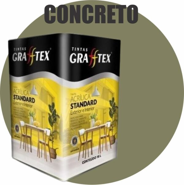 TINTA ACRILICA FOSCA STANDARD INT/EXT 18L CONCRETO GRAFFTEX