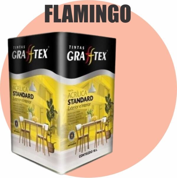 TINTA ACRILICA FOSCA STANDARD INT/EXT 18L FLAMINGO GRAFFTEX