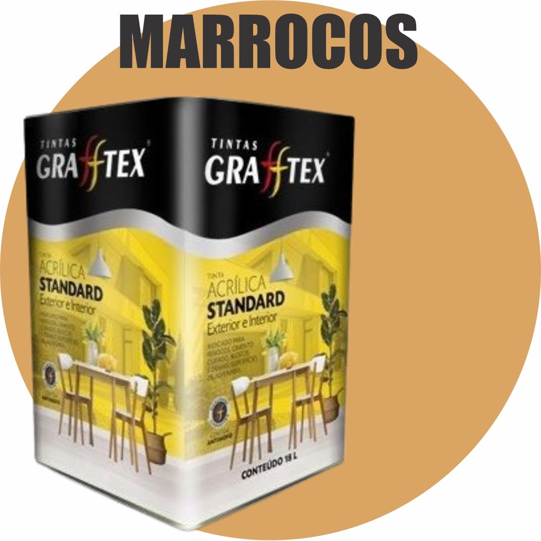 b9c0c6a6-dee5-43ca-9a67-7edae9d45ac2 TINTA ACRILICA FOSCA STANDARD INT/EXT 18L MARROCOS GRAFFTEX