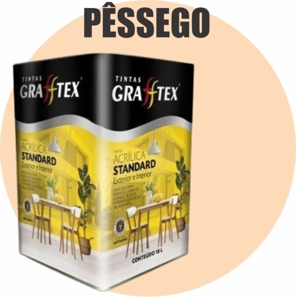 TINTA ACRILICA FOSCA STANDARD INT/EXT 18L PESSEGO GRAFFTEX