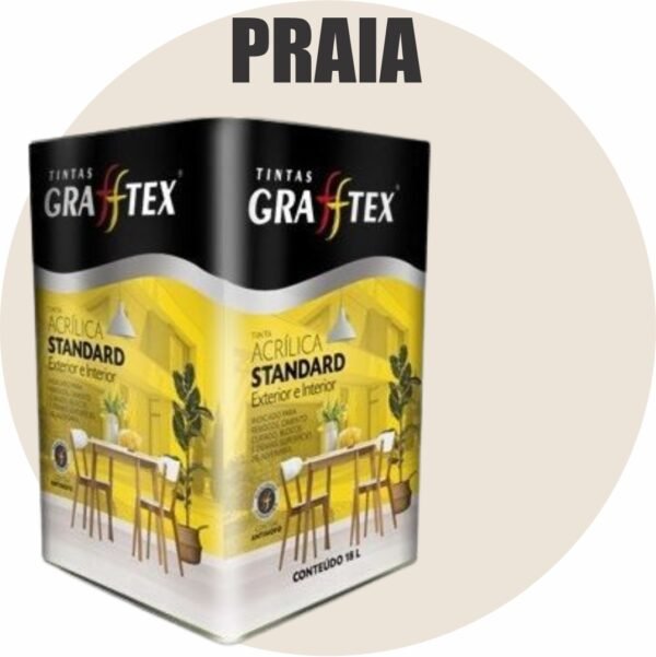 TINTA ACRILICA FOSCA STANDARD INT/EXT 18L PRAIA GRAFFTEX