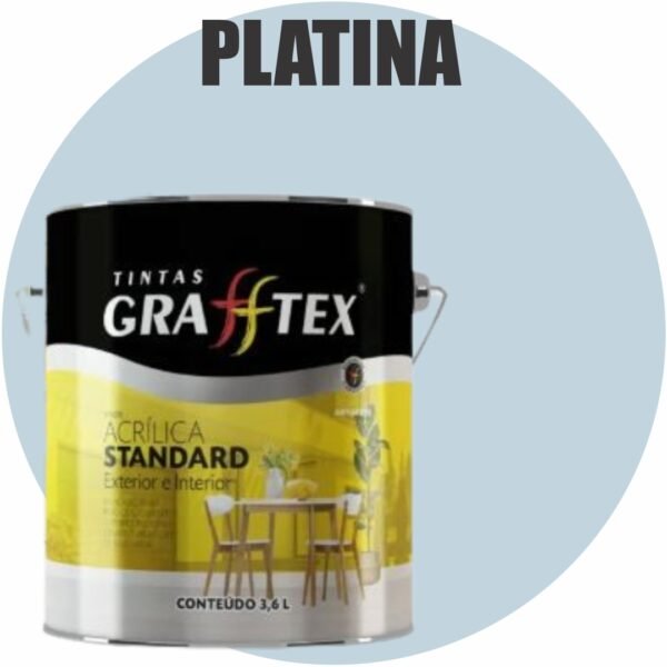 TINTA ACRILICA FOSCA STANDARD INT/EXT 3,6L PLATINA GRAFFTEX