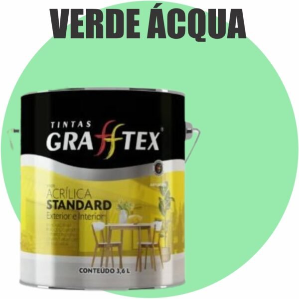 TINTA ACRILICA FOSCA STANDARD INT/EXT 3,6L VERDE ACQUA GRAFFTEX