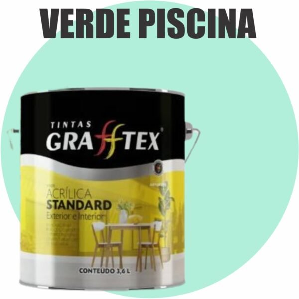 TINTA ACRILICA FOSCA STANDARD INT/EXT 3,6L VERDE PISCINA GRAFFTEX