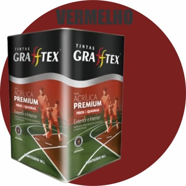 TINTA ACRILICA FOSCA PISOS E QUADRAS PREMIUM 18L VERMELHO GRAFFTEX