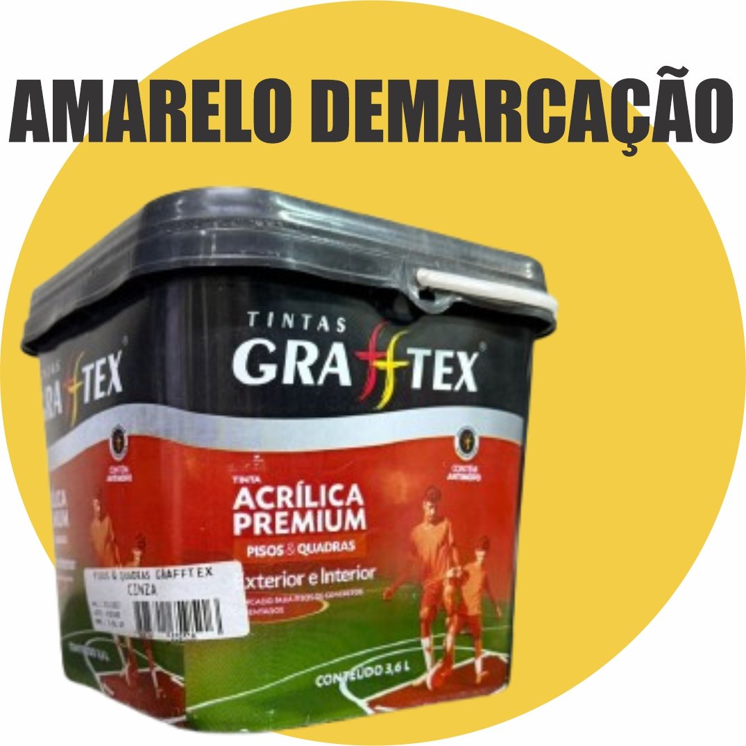 d39e9910-52cc-4014-a9dd-06df9754de4c TINTA ACRILICA FOSCA PISOS E QUADRAS PREMIUM 3,6L AMARELO DEMARCAÇAO GRAFFTEX