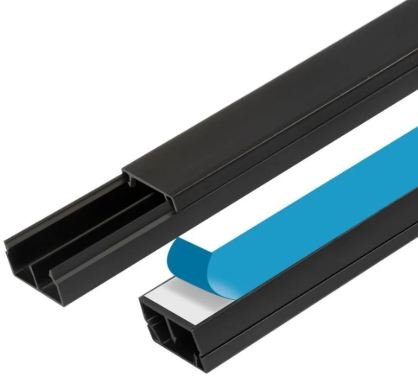 CANALETA PRETA COM FITA ADESIVA 20X10X2000MM FAME 7486