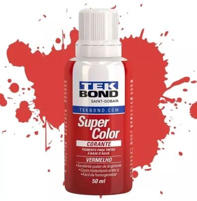 CORANTE LIQUIDO SUPER COLOR 50ML VERMELHO TEKBOND