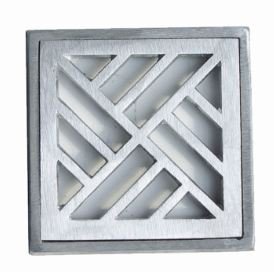 GRELHA ALUMINIO ESCOVADO COM PORTA GRELHA 15X15CM PRIME ALUMINIO